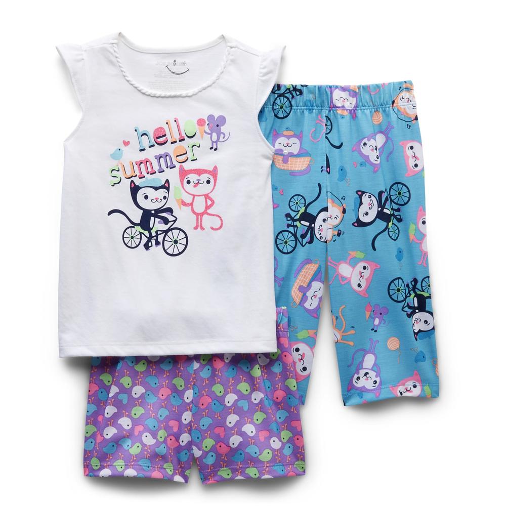Joe Boxer Infant & Toddler Girl's Pajama Top  Pants and Shorts - Cats