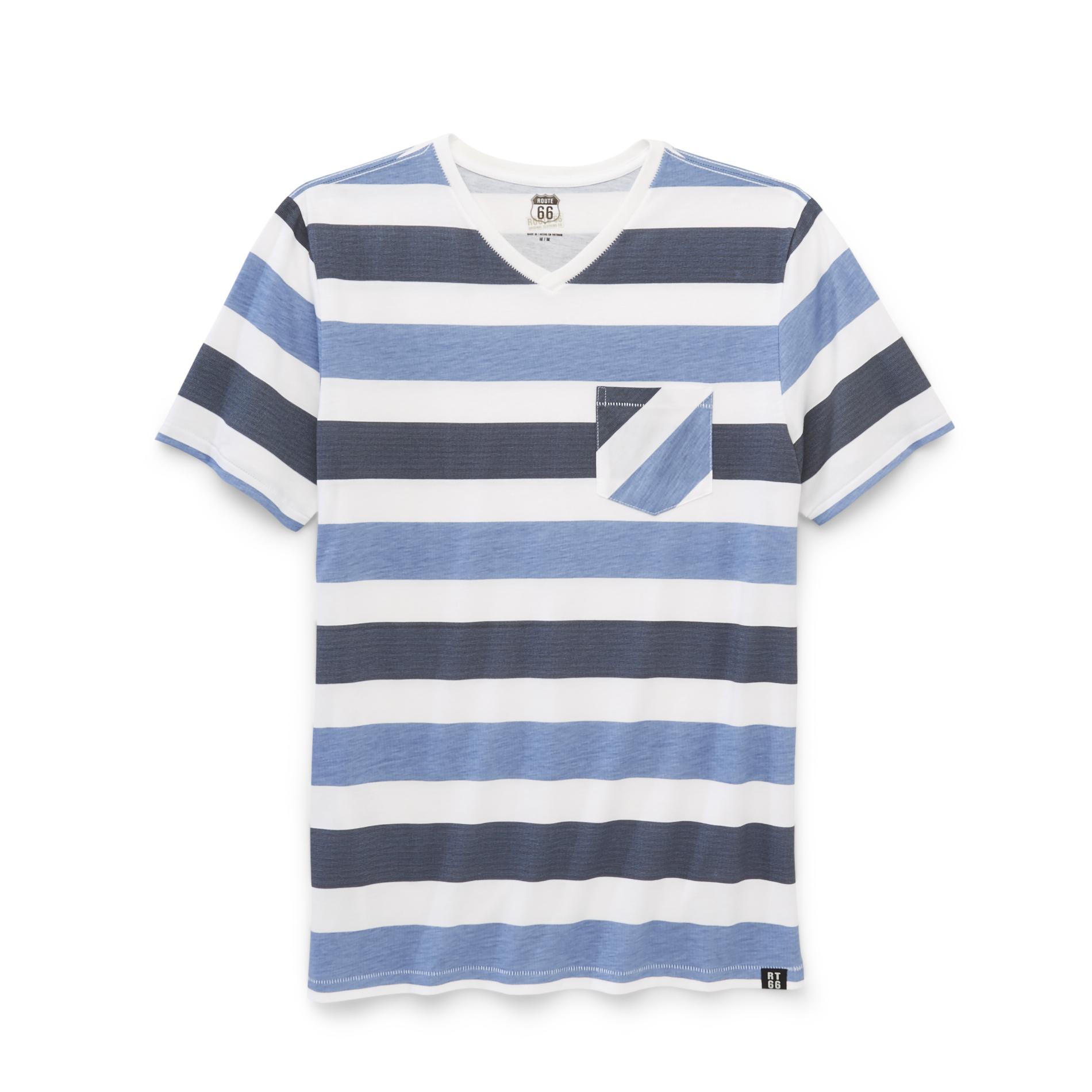 Route 66 Men's Pocket T-Shirt - Variegated Stripe