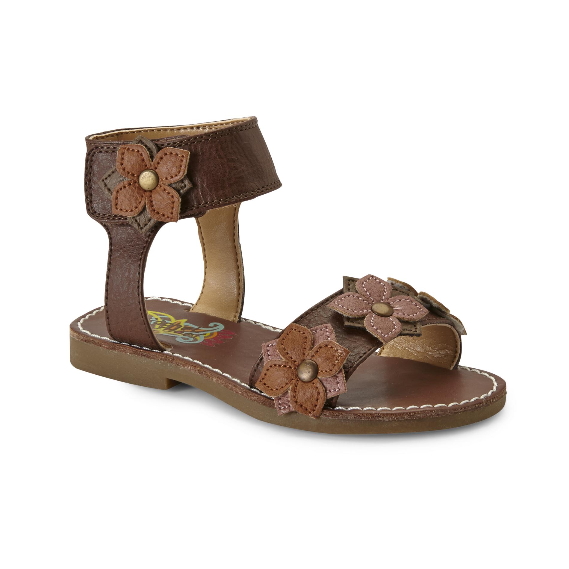 Rachel Shoes Toddler Girl's Roseville Brown Gladiator Sandal - Flowers