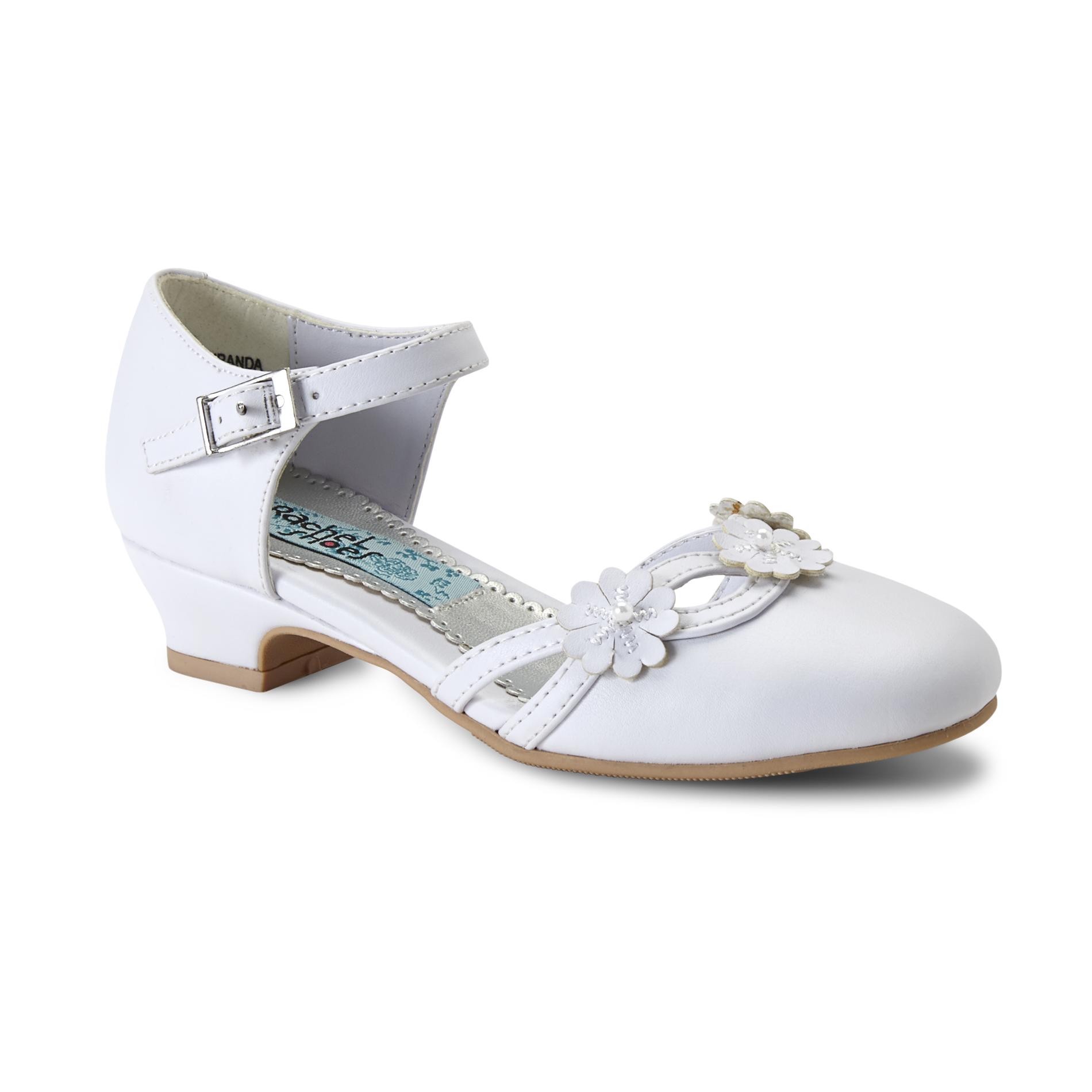 Rachel Shoes Girl's Miranda White Dress Shoe - Flowers