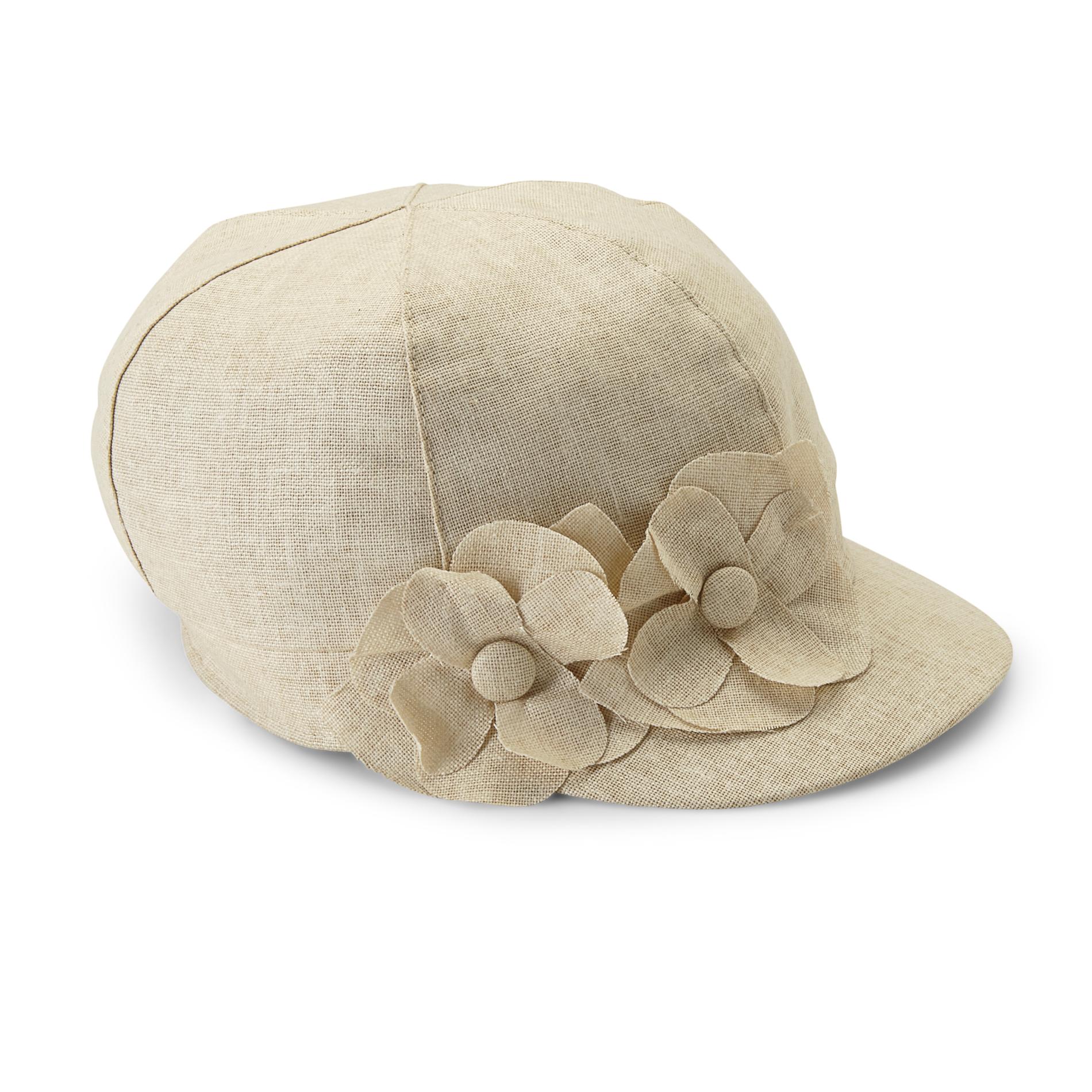 Women's Paneled Cabbie Hat - Double Flower