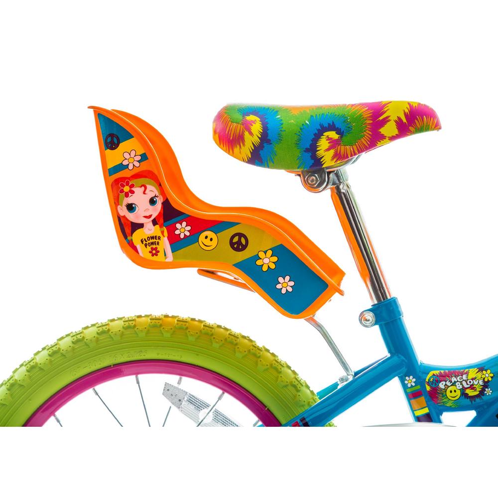 Titan 083-8416 Girl's Flower Power Princess Multi-Color 16" BMX Bike with Training Wheels