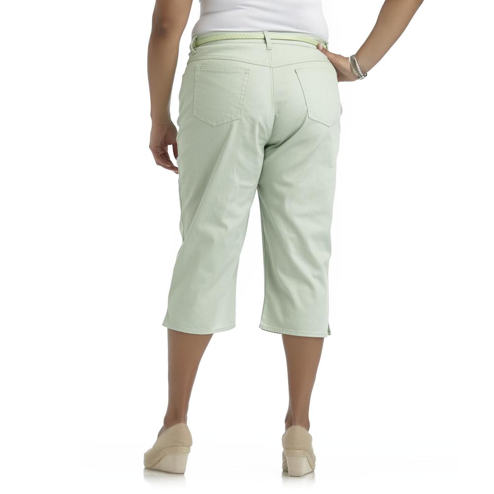 Riders by Lee Women's Plus Colored Twill Capris & Belt