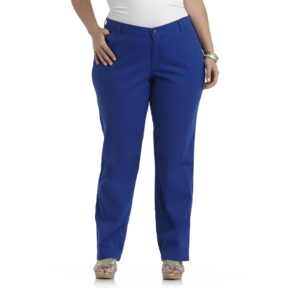 Riders by Lee Women's Plus Easy Care Colored Straight Leg Pants