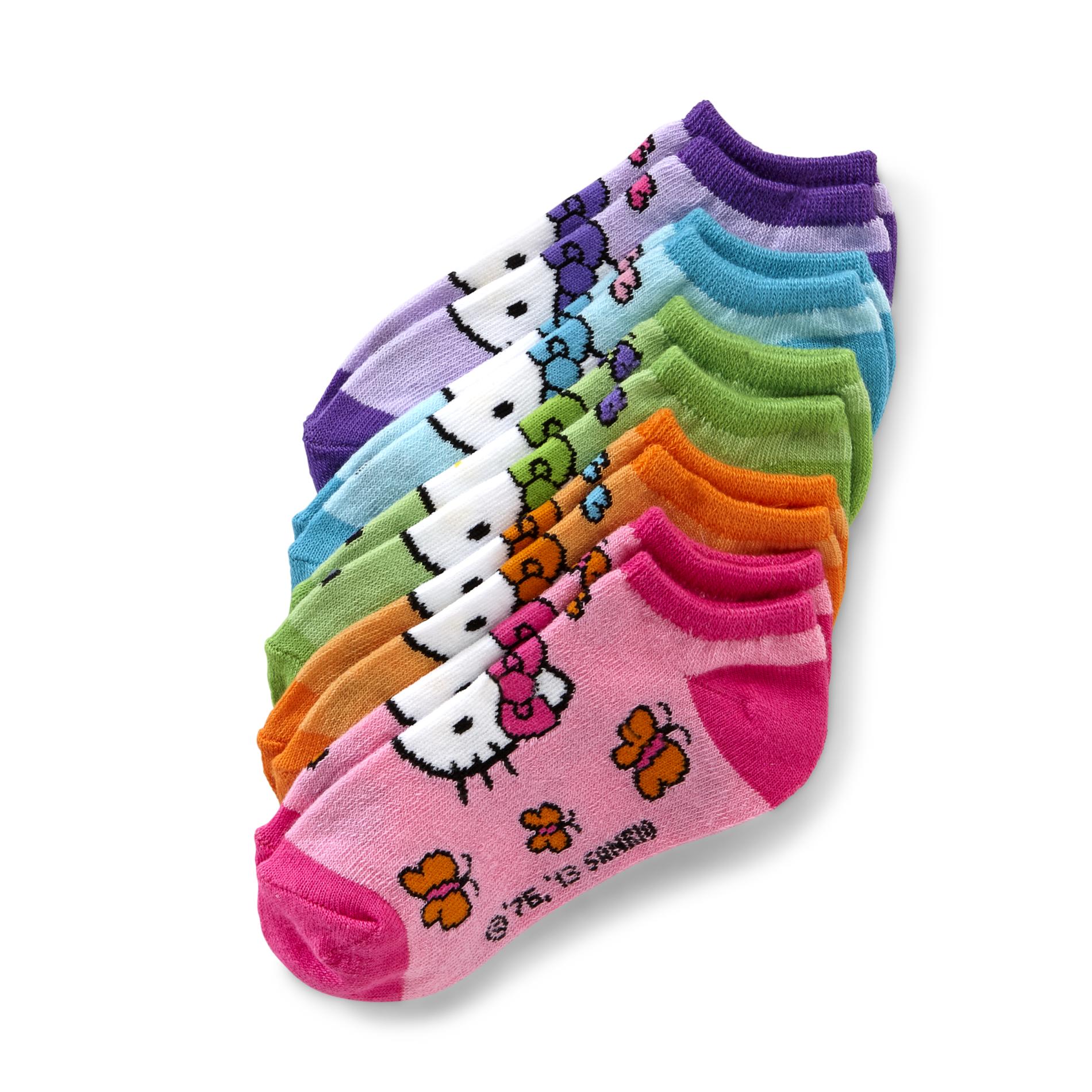 Hello Kitty Girl's 5-Pairs Ankle Socks - Butterflies