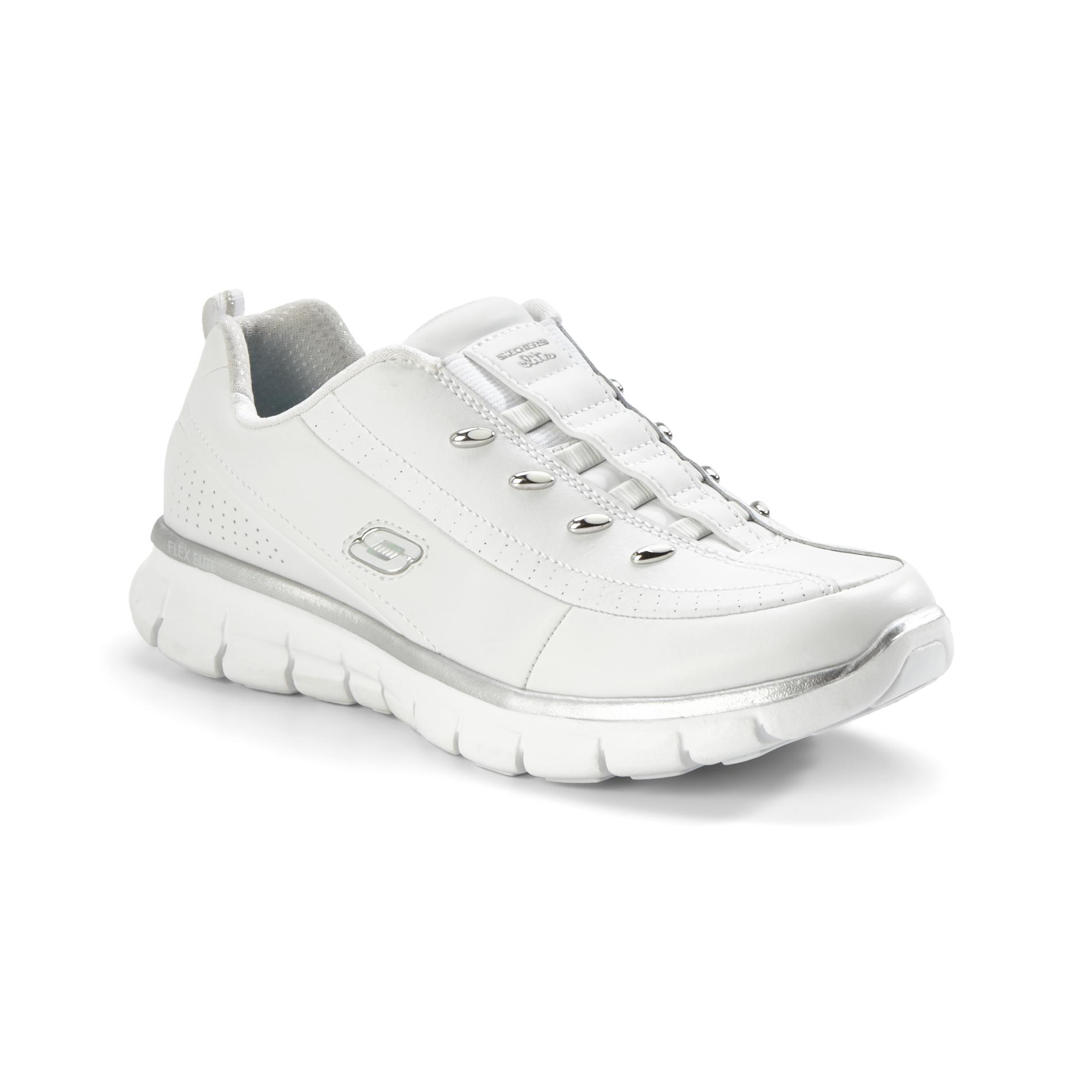 Skechers Women's Elite Class Casual Athletic Shoe - White Wide Width