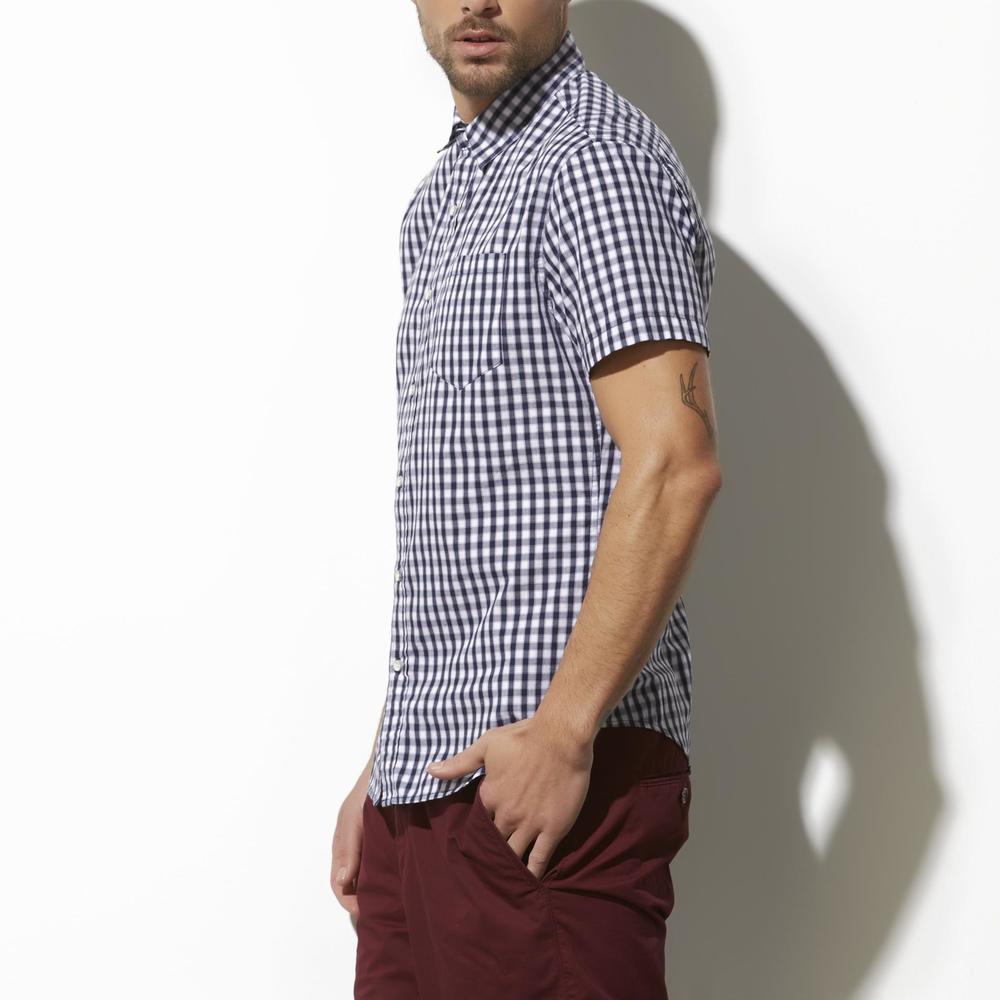 Adam Levine Men's Poplin Short-Sleeve Shirt - Mini Checkered