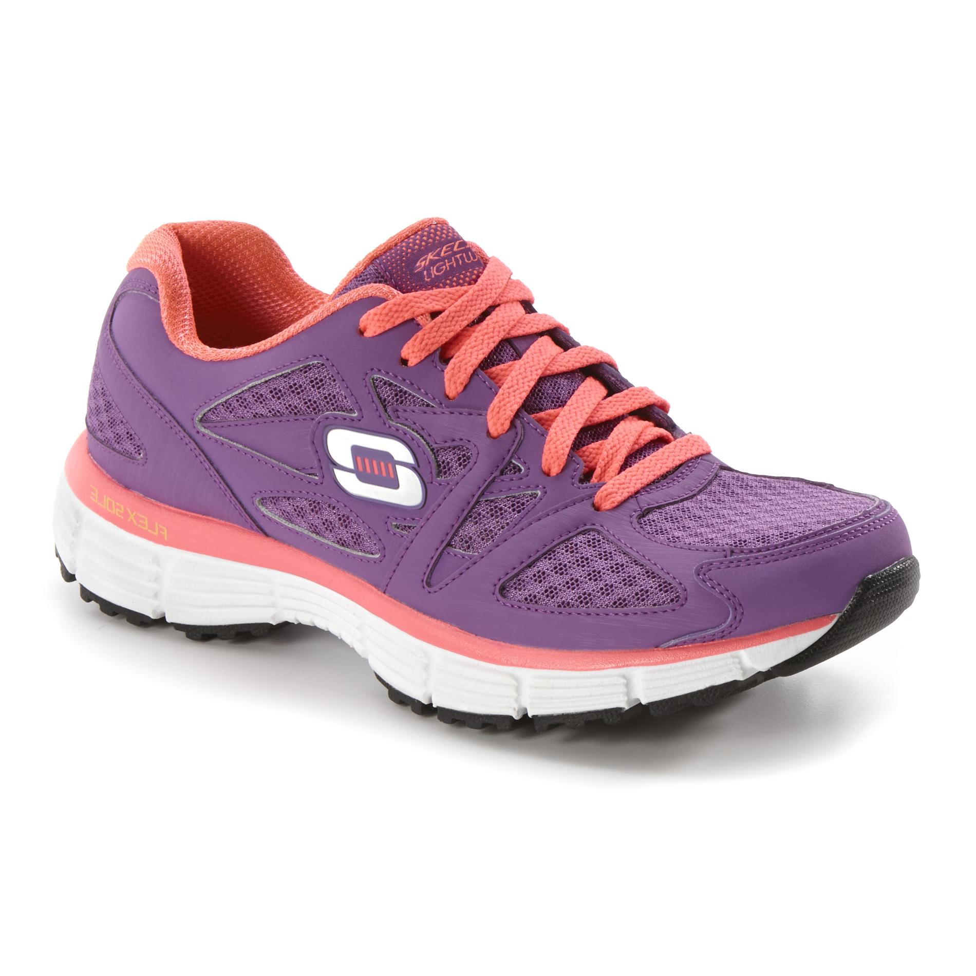 Skechers Women's Free Time Running Athletic Shoe - Purple/Coral