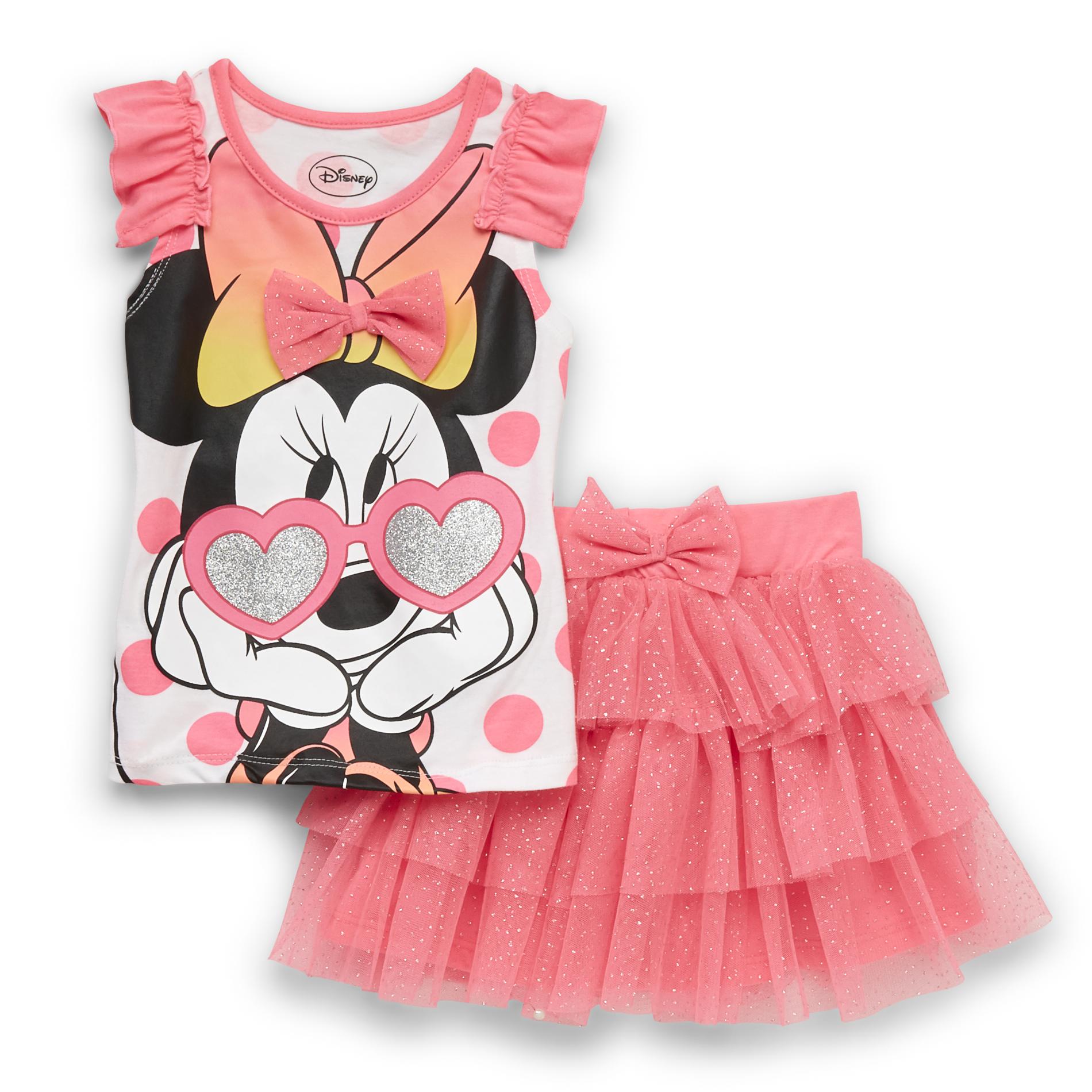 Disney Minnie Mouse Infant & Toddler Girl's Graphic Tank Top & Scooter Skirt - Polka Dots