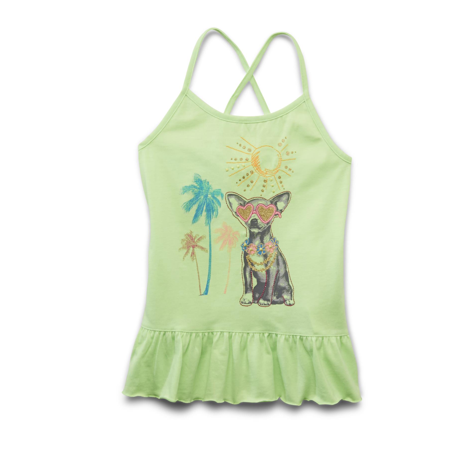 Toughskins Girl's Strappy Tank Top - Chihuahua Puppy