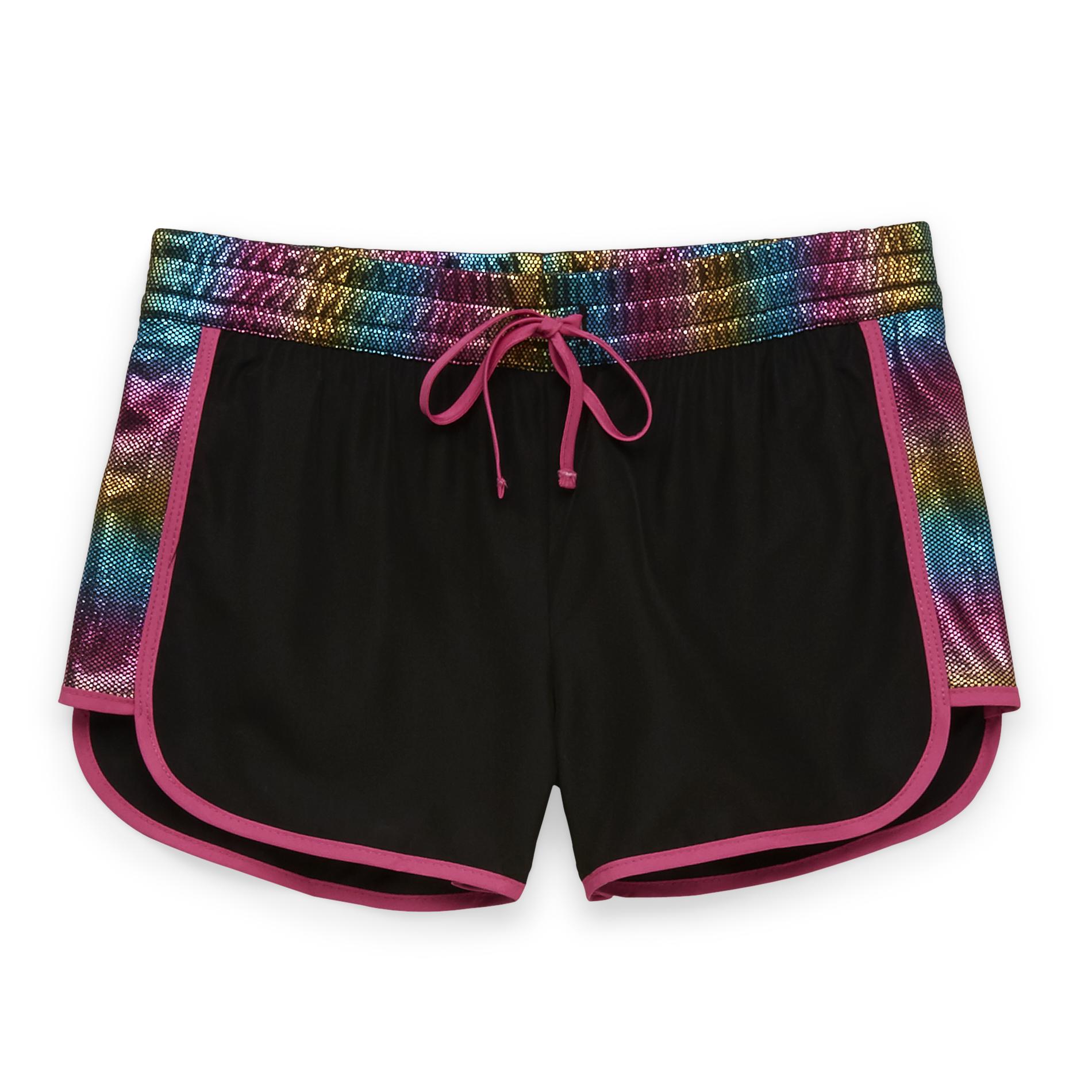 Piper Active Girl's Knit Gym Shorts - Rainbow