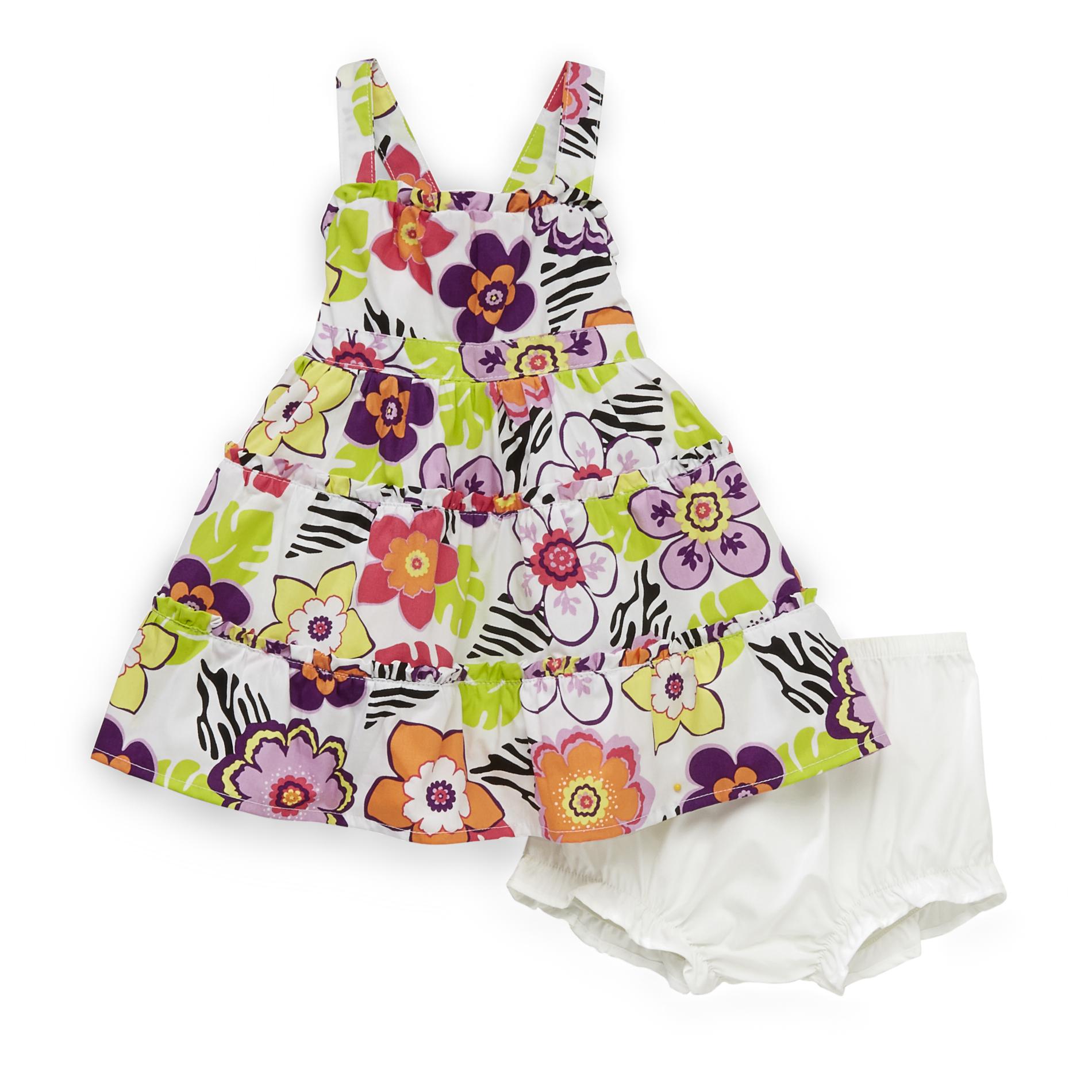 Small Wonders Newborn Girl's Sundress & Diaper Cover - Floral