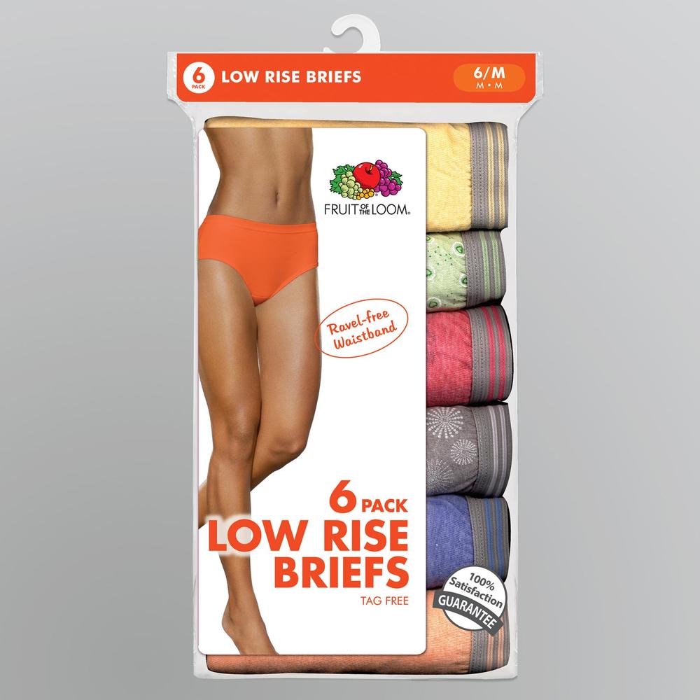 Fruit of the Loom Women's 6-Pack Low Rise Brief Panties