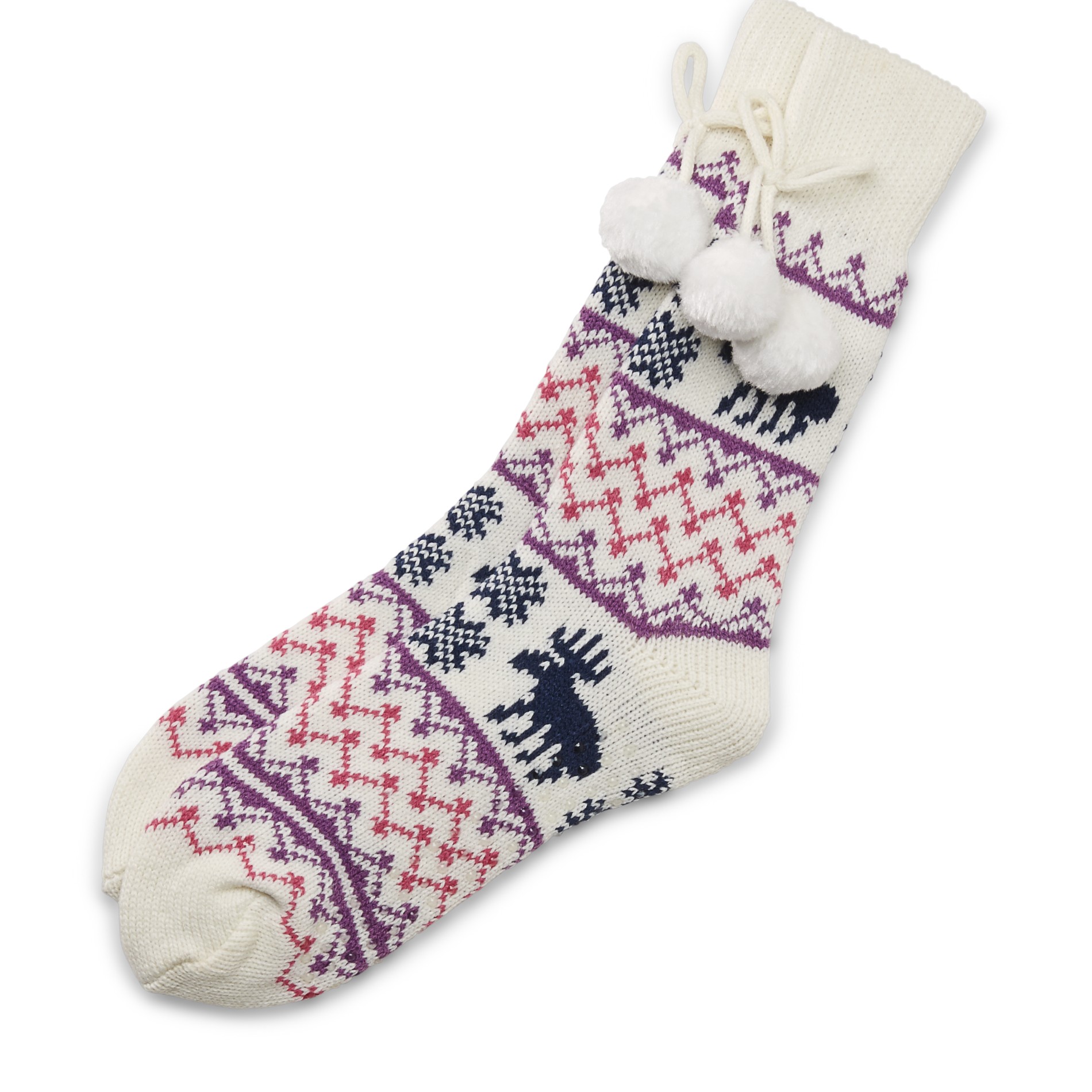 Joe Boxer Women's Pompom Slipper Socks - Moose
