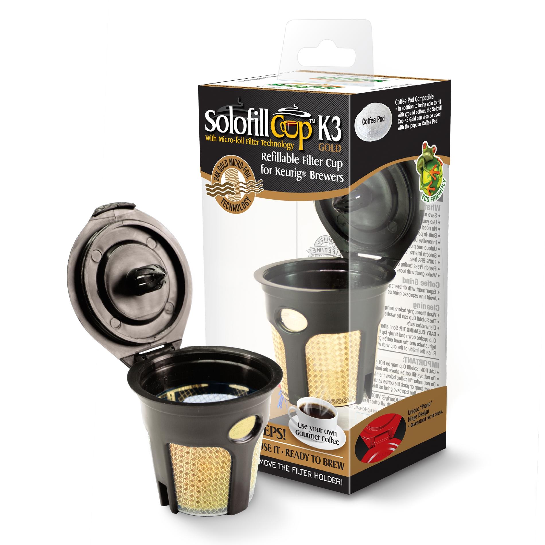 Solofill 10720-01-GOLD K3 Gold 24K Plated Refillable Filter Cup
