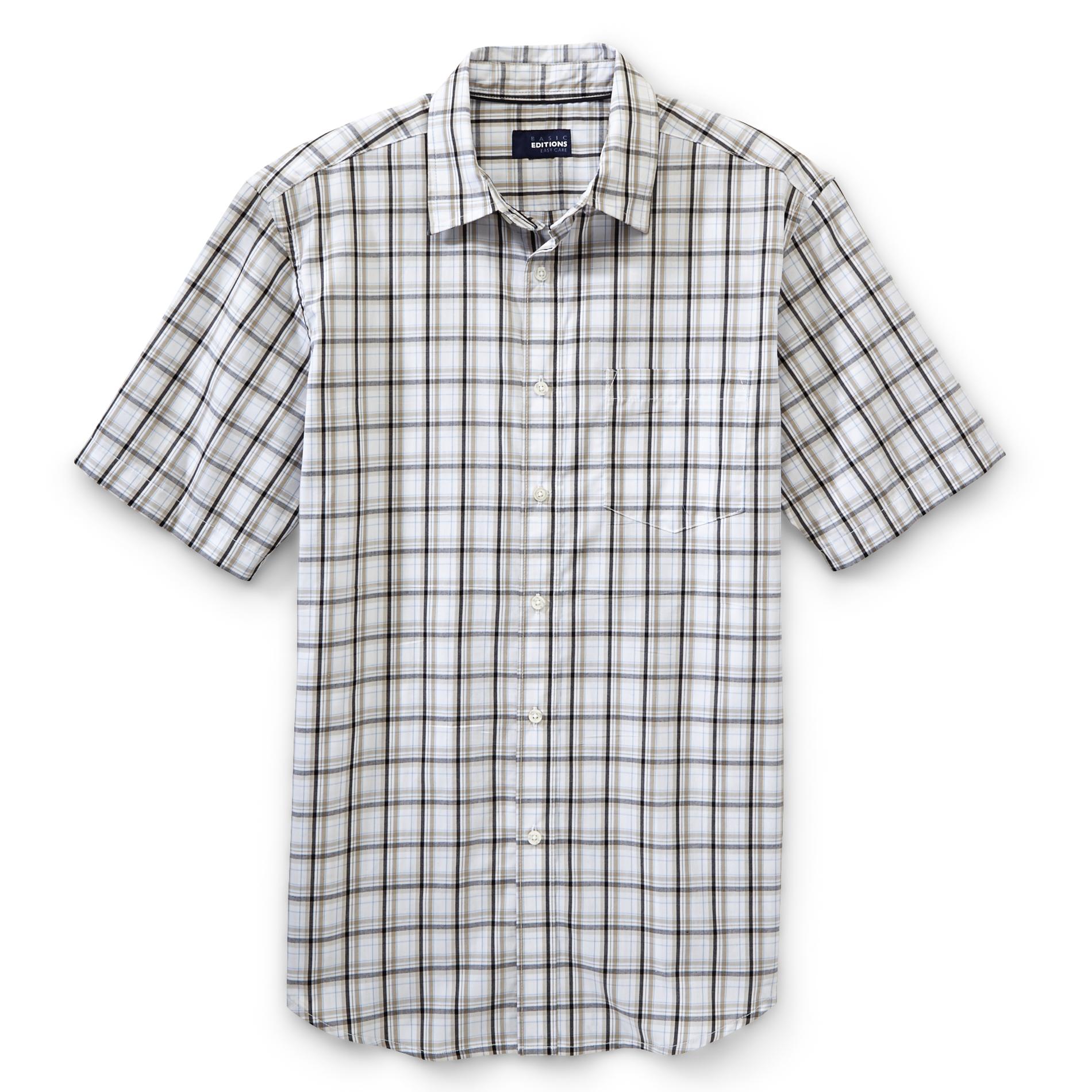 Basic Editions Men's Easy-Care Short-Sleeve Shirt - Plaid