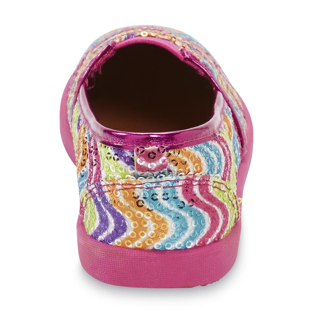 Joe Boxer Girl's Anna Multicolor Stripe Canvas Slip-On Casual Shoe