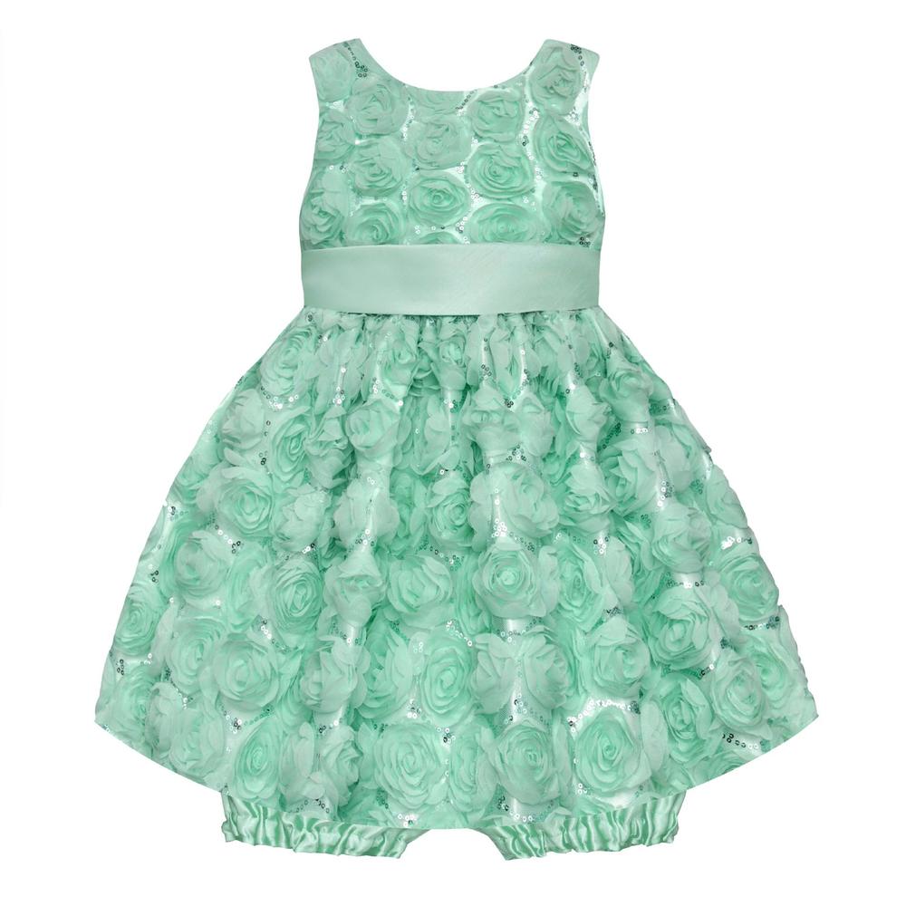 American Princess Infant & Todller Girl's Sequin Party Dress & Diaper Cover - Rosette