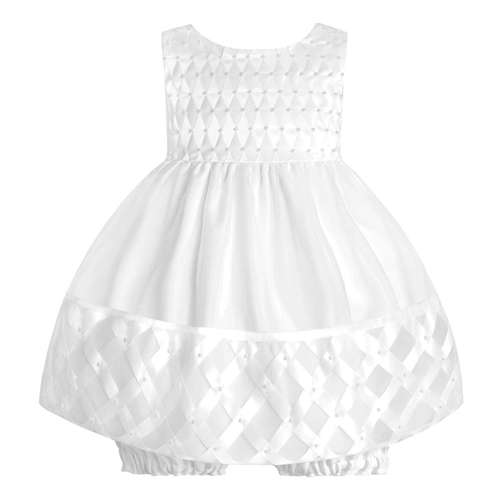 American Princess Infant & Toddler Girl's Party Dress & Diaper Cover - Basket Weave