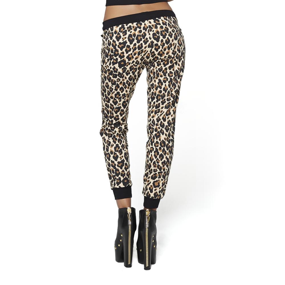 Nicki Minaj Women's Low Rise Cropped Sweatpants - Cheetah Print