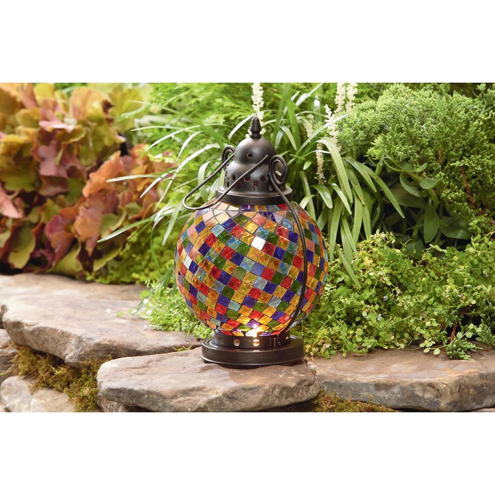 Garden Oasis Mosaic Lantern- Color