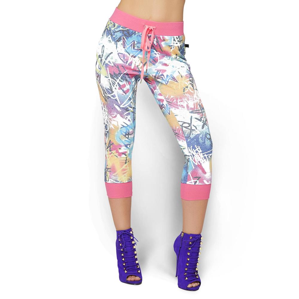 Nicki Minaj Women's Cropped Drawstring Pants - Graffiti
