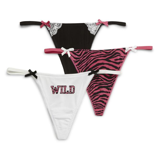Joe Boxer Women's 3Pack Thong Panties Wild