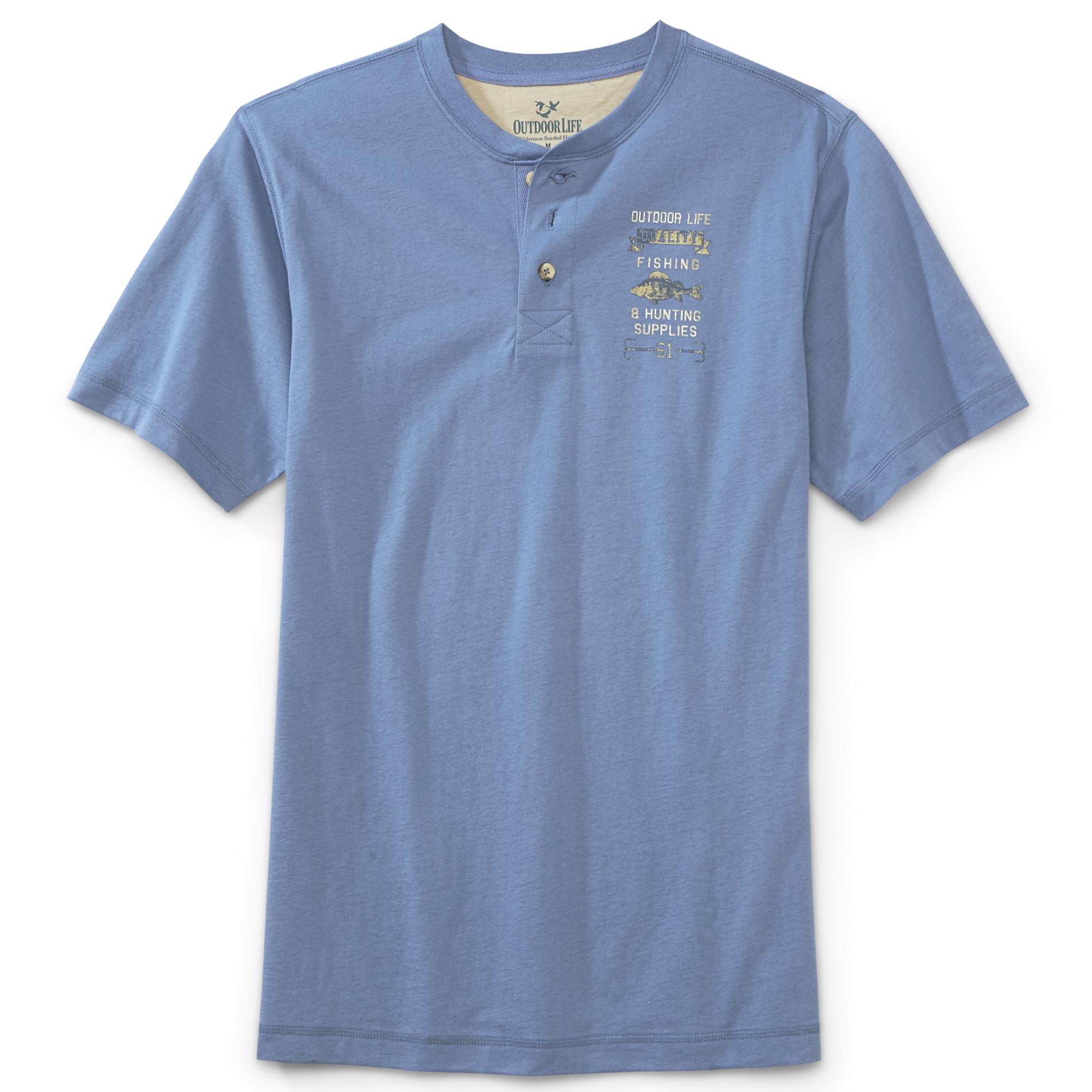 Outdoor Life&reg; Men's Short-Sleeve Henley Shirt - Fish Logo