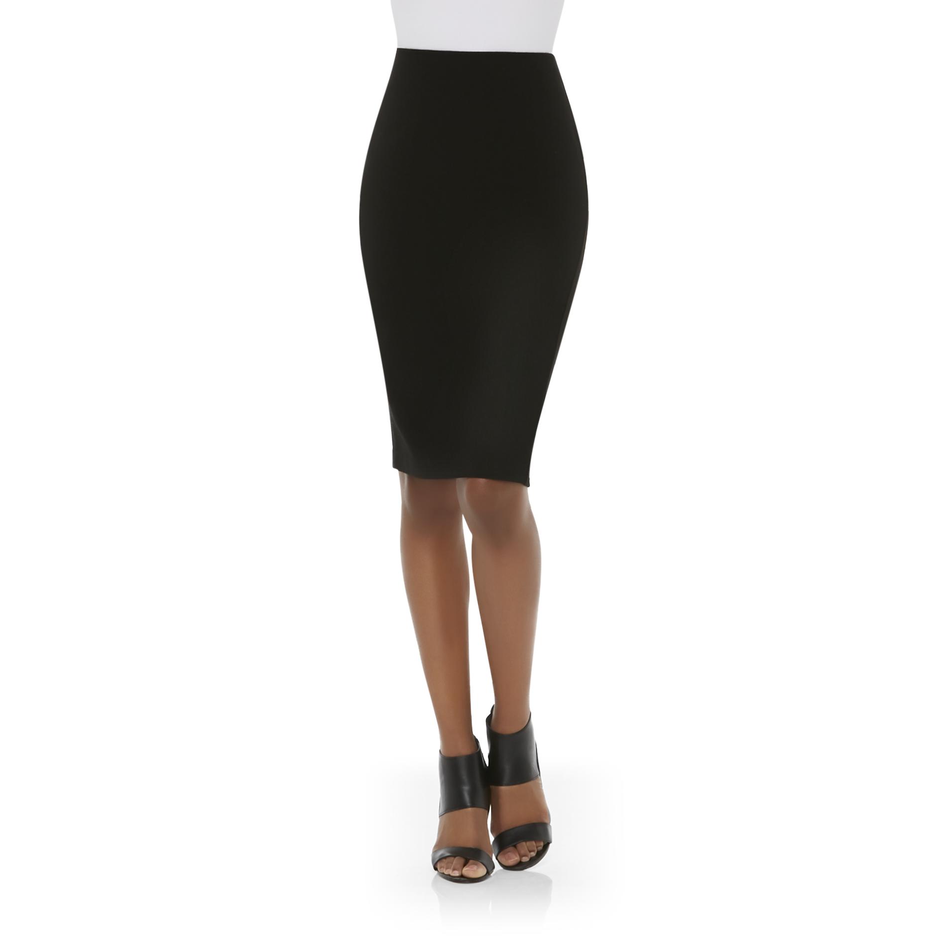 Kardashian Kollection Women's Crepe Pencil Skirt