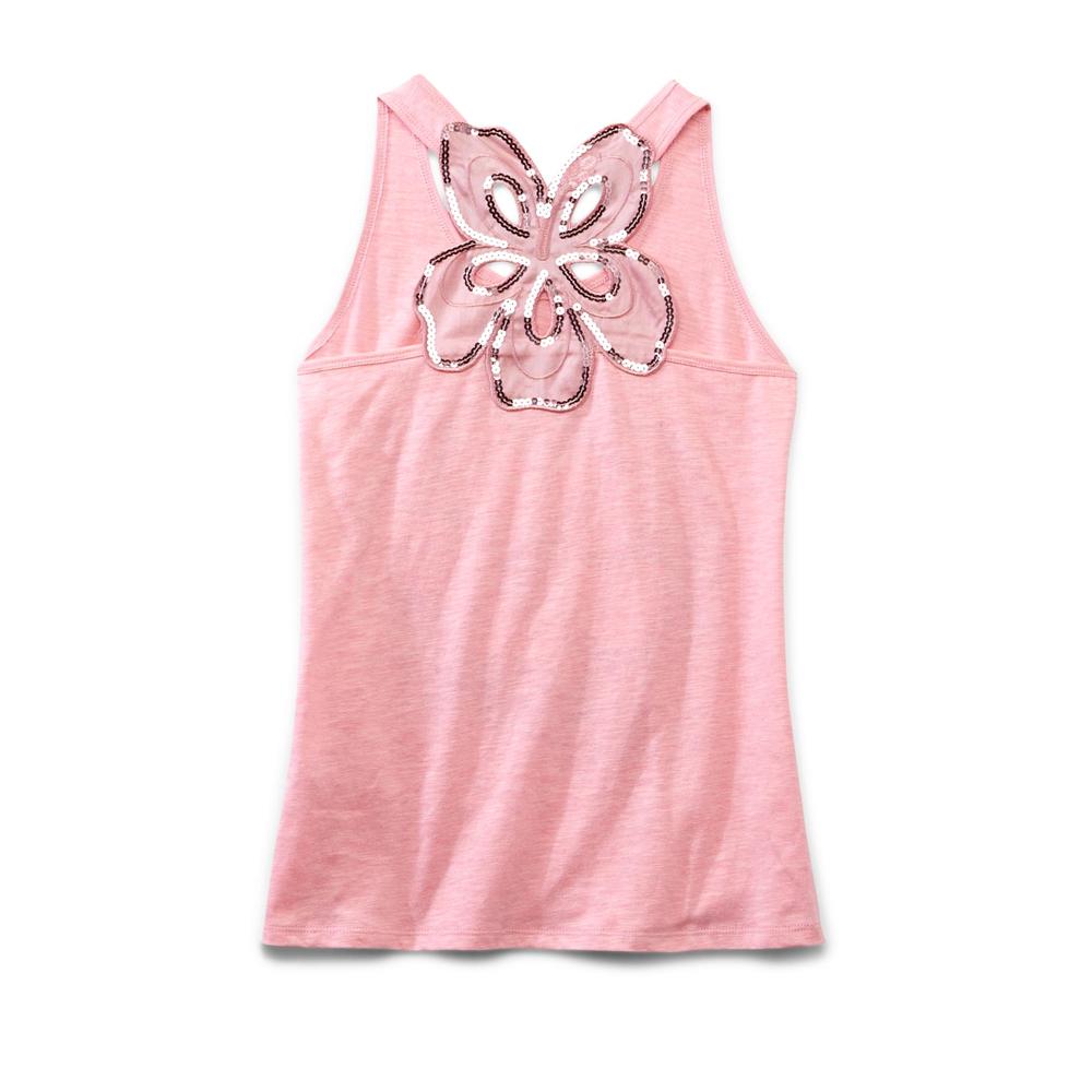Route 66 Girl's Embellished Tank Top - Hibiscus