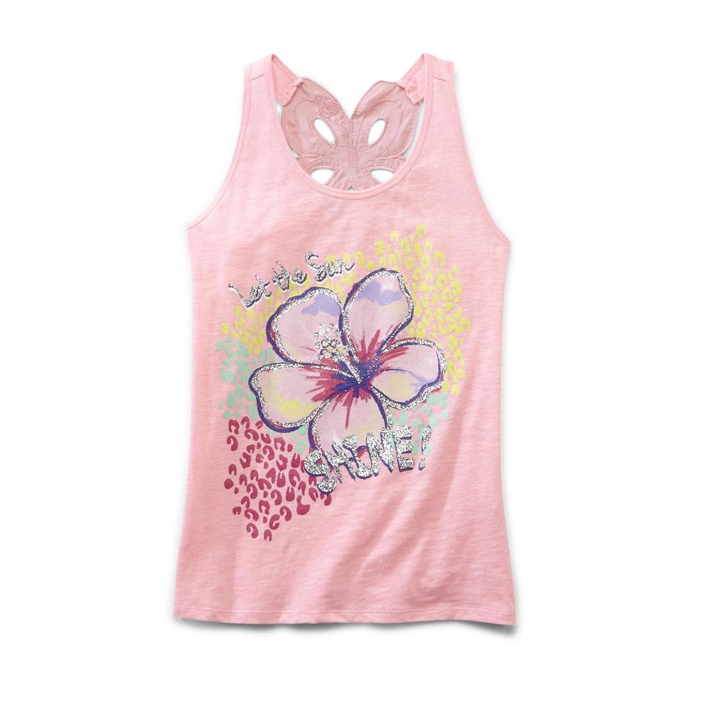 Route 66 Girl's Embellished Tank Top - Hibiscus
