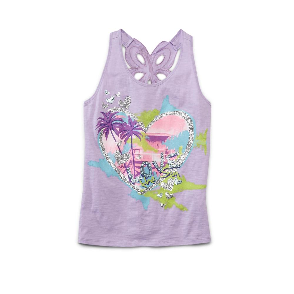 Route 66 Girl's Embellished Tank Top - Beach & Hearts