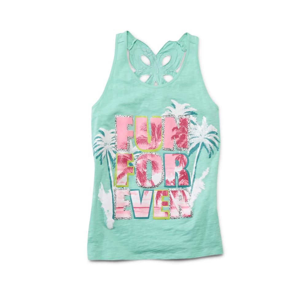 Route 66 Girl's Embellished Tank Top - Palm Trees