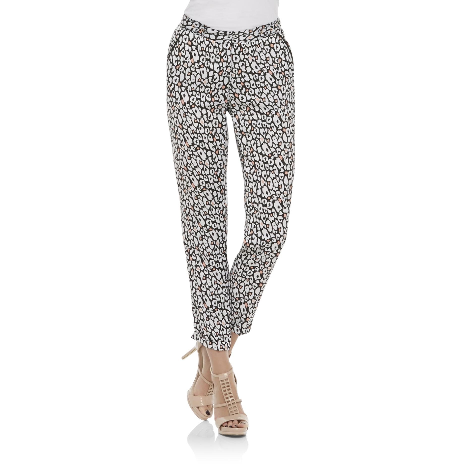 Kardashian Kollection Women's Elastic Waist Pants - Mini Cheetah