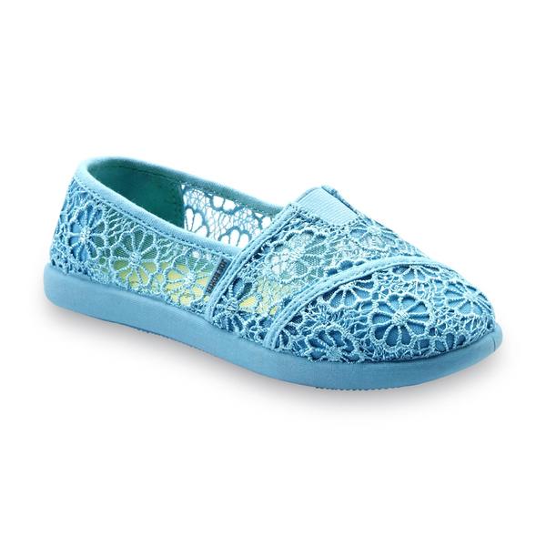 Joe Boxer Girl's Ava Turquoise Crochet Slip-On Casual Shoe