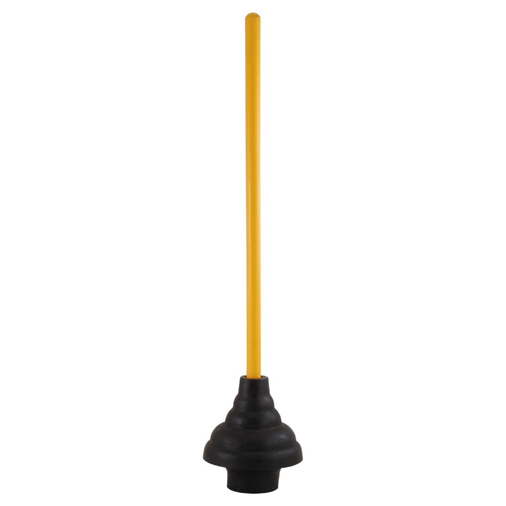 LDR Industries Plunger Power Deluxe High Force Black Ribbed Cup With Yellow Painted Wood Handle
