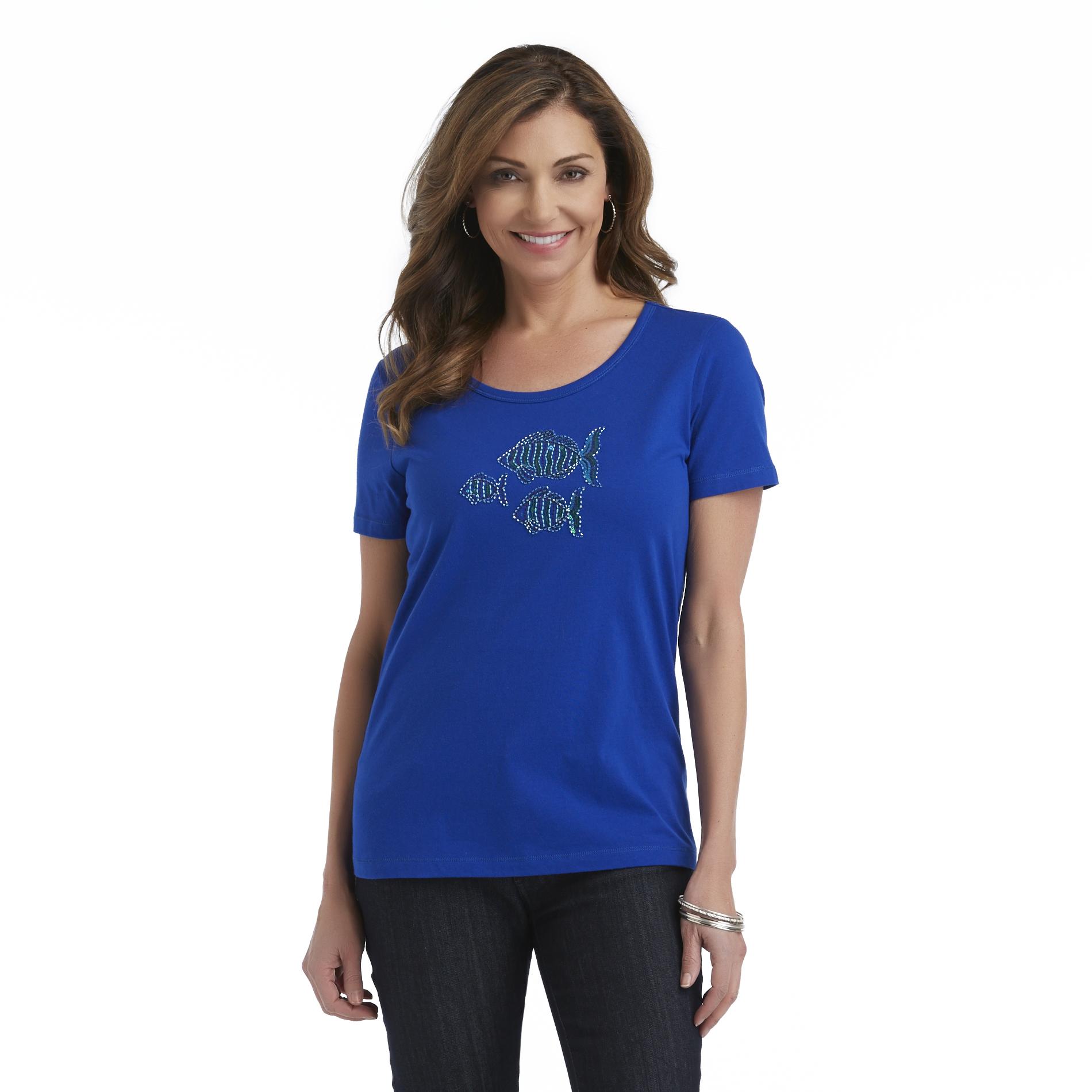 Laura Scott Women's Tropical Shimmer T-Shirt - Fish