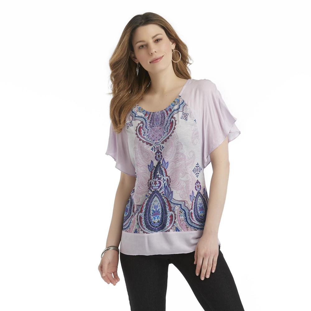 Live and Let Live Women's Slubbed Knit Tunic Top - Filigree