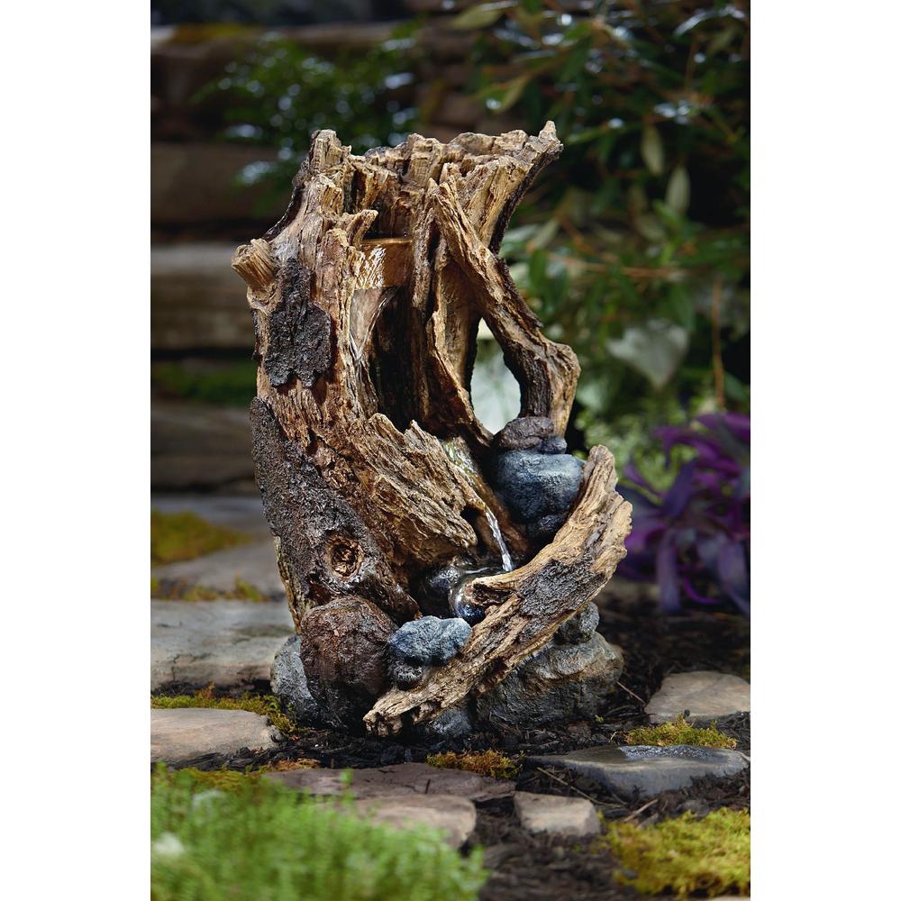 Garden Oasis Wood Stump Fountain