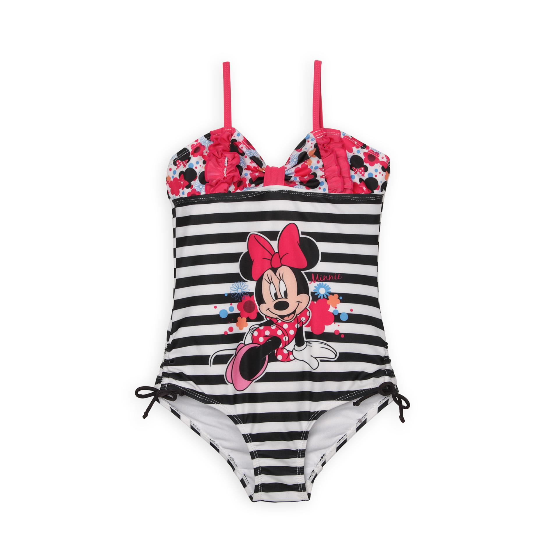 Disney Girl's Ruched Swimsuit - Minnie Mouse