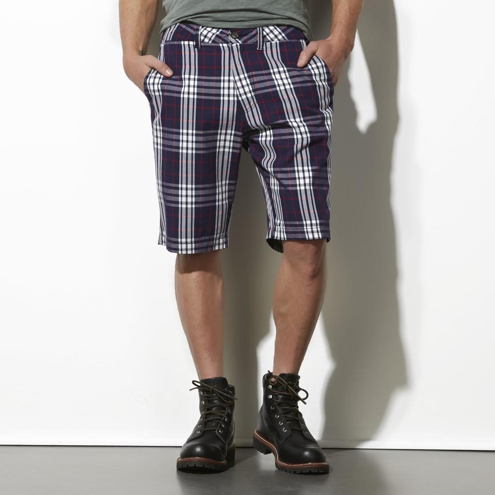 Adam Levine Men's Long Twill Shorts - Plaid