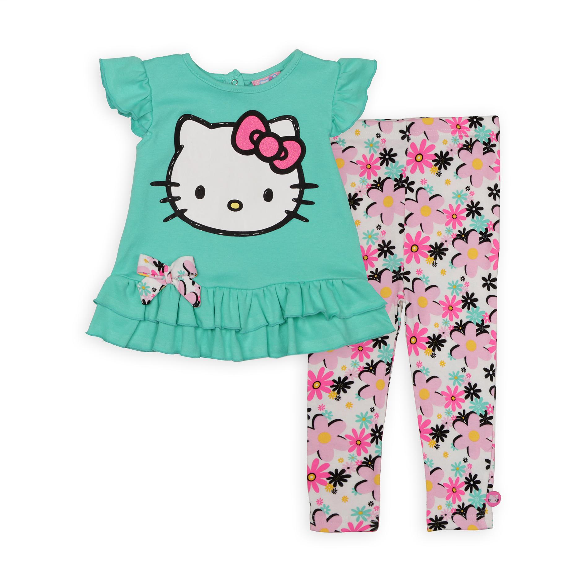 Hello Kitty Infant & Toddler Girl's Ruffle Top & Leggings - Floral