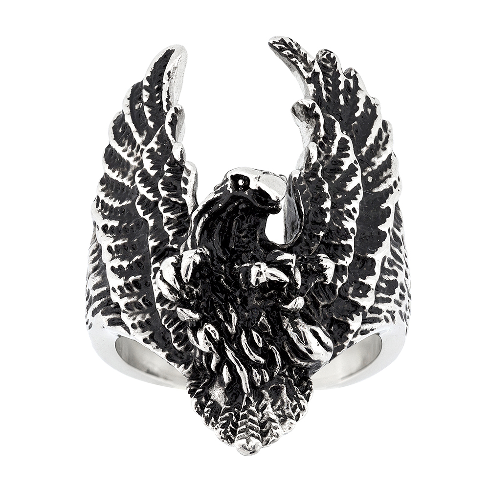 Stainless Steel Flying Eagle Ring