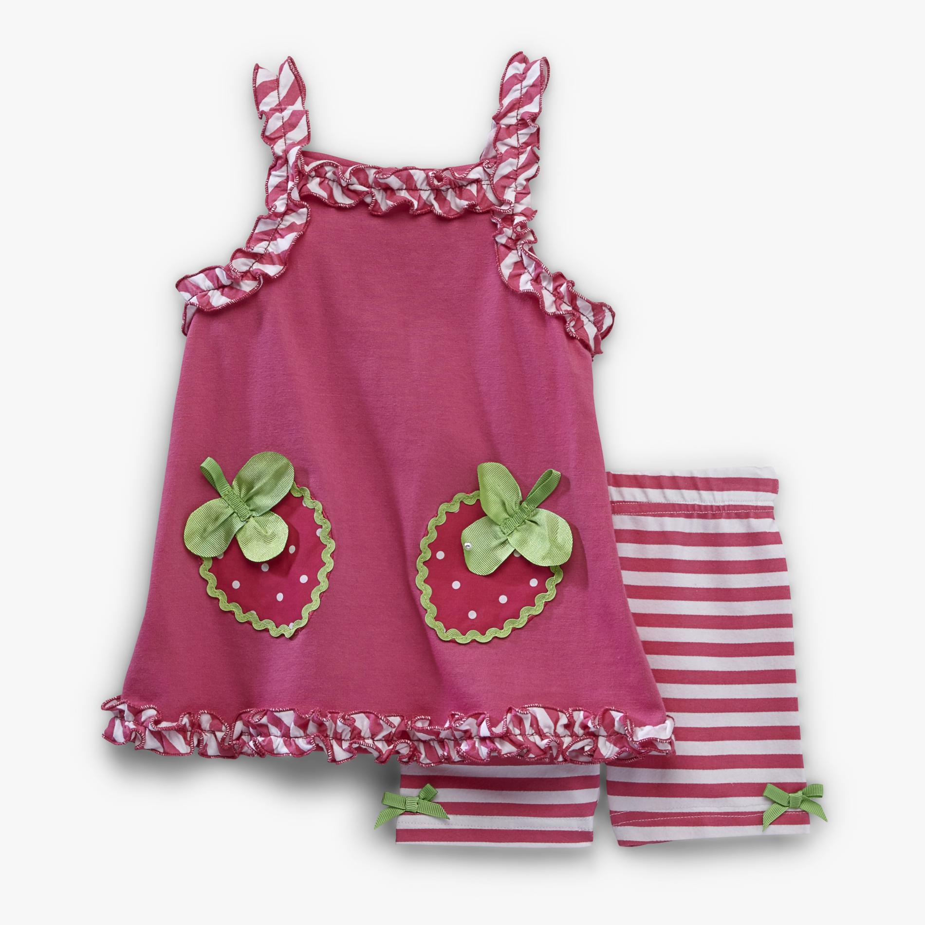 WonderKids Infant Girl's Ruffled Tank Top & Shorts - Strawberries