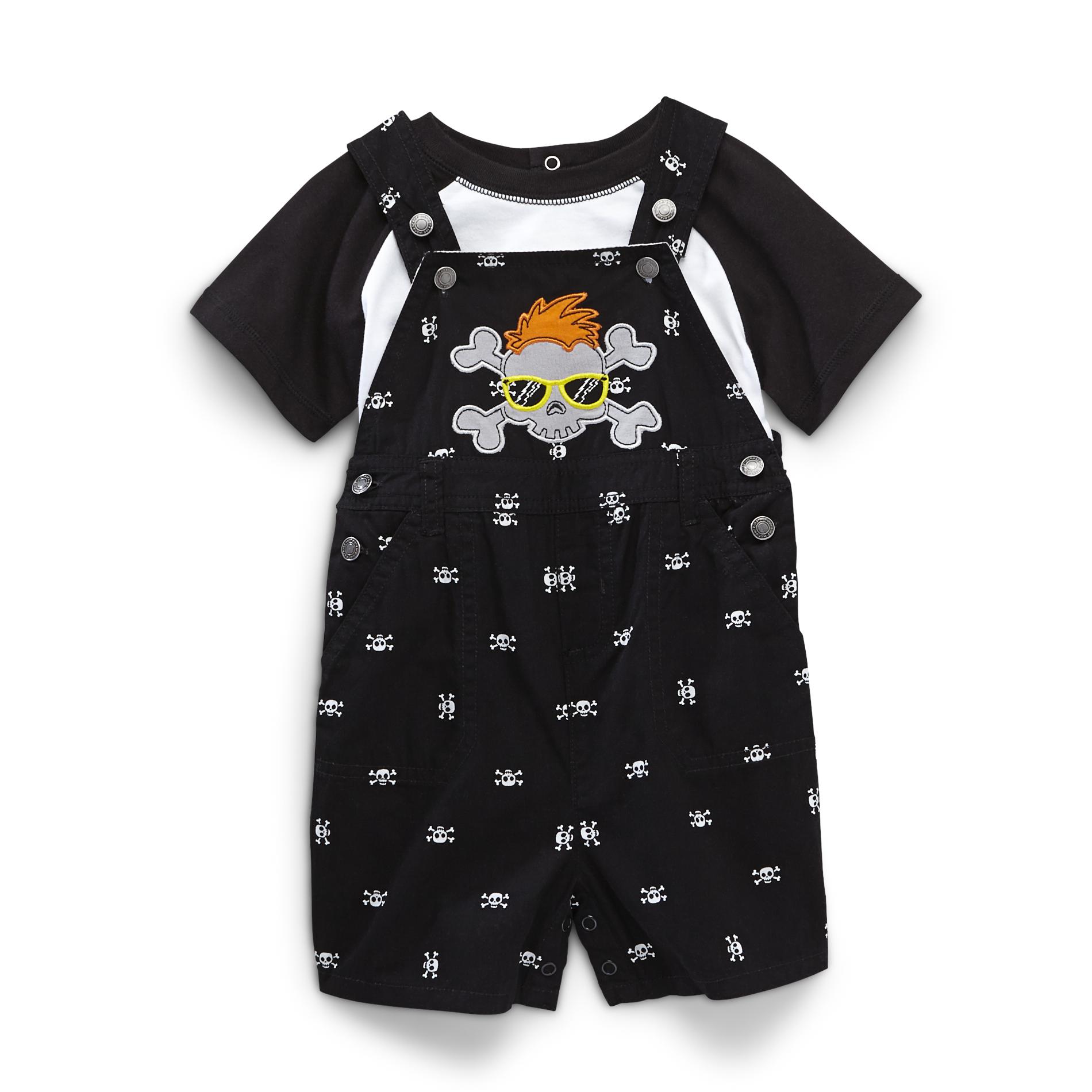 WonderKids Infant Boy's T-Shirt & Overalls Set - Skull