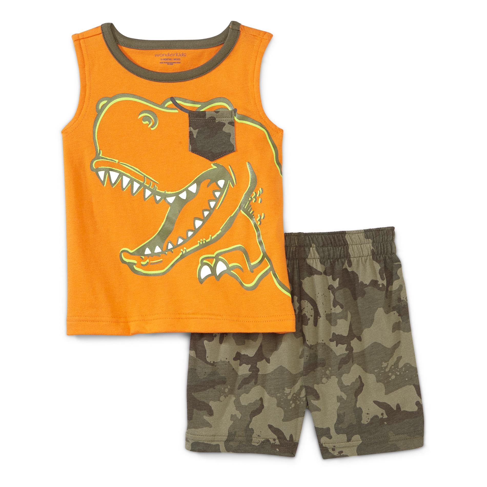 WonderKids Infant & Toddler Boy's Sleeveless Shirt & Shorts - T-Rex