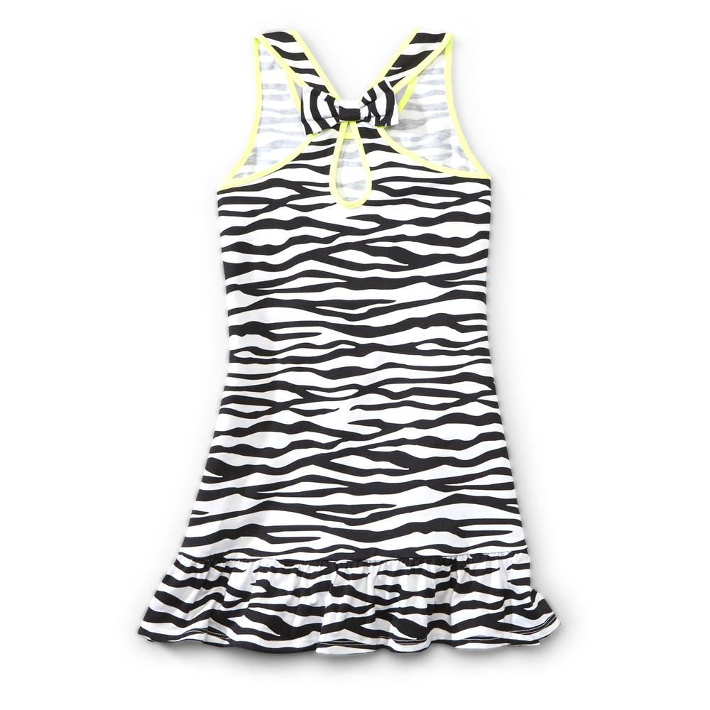 Basic Editions Girl's Racerback Dress - Zebra