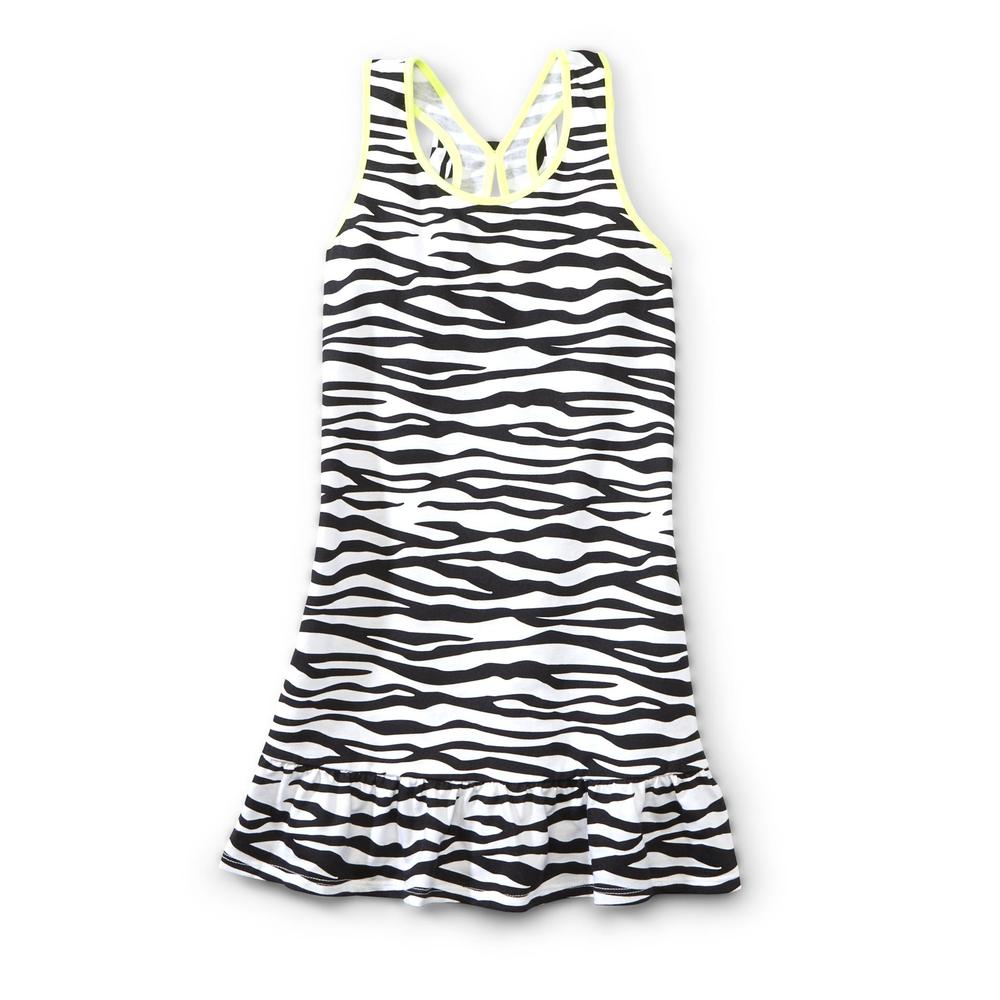Basic Editions Girl's Racerback Dress - Zebra