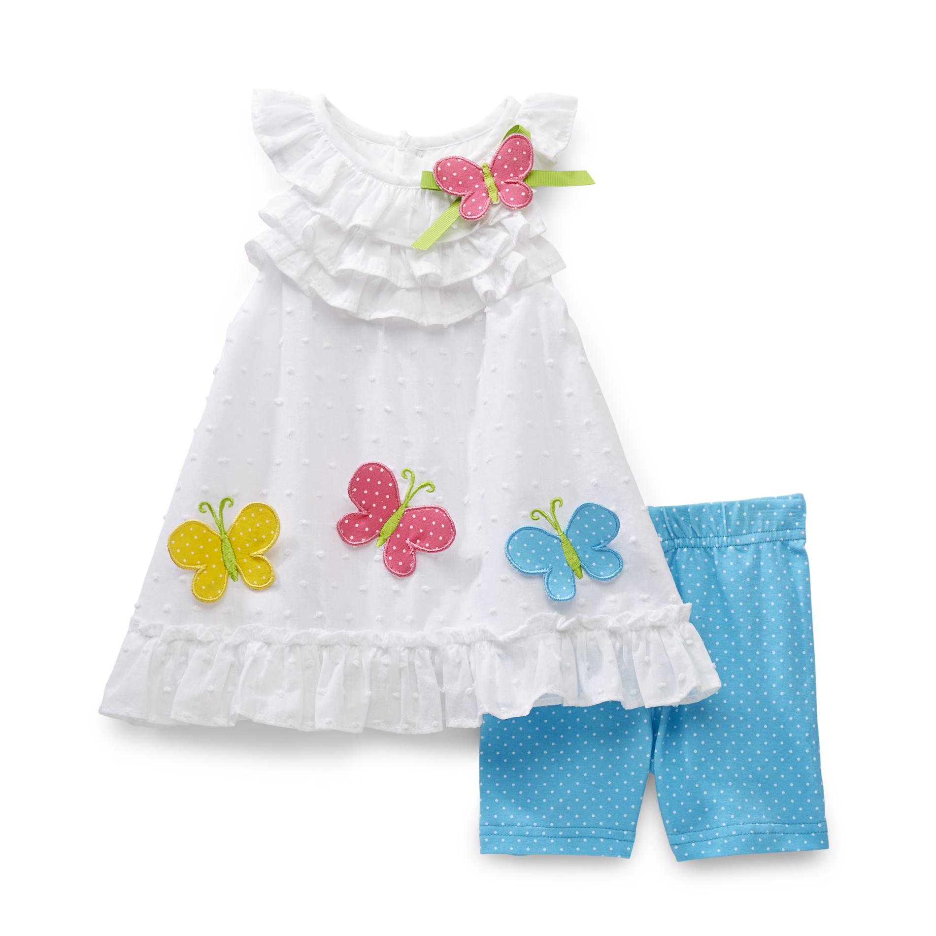 WonderKids Infant & Toddler Girl's Swiss Dot Top & Shorts - Butterfly
