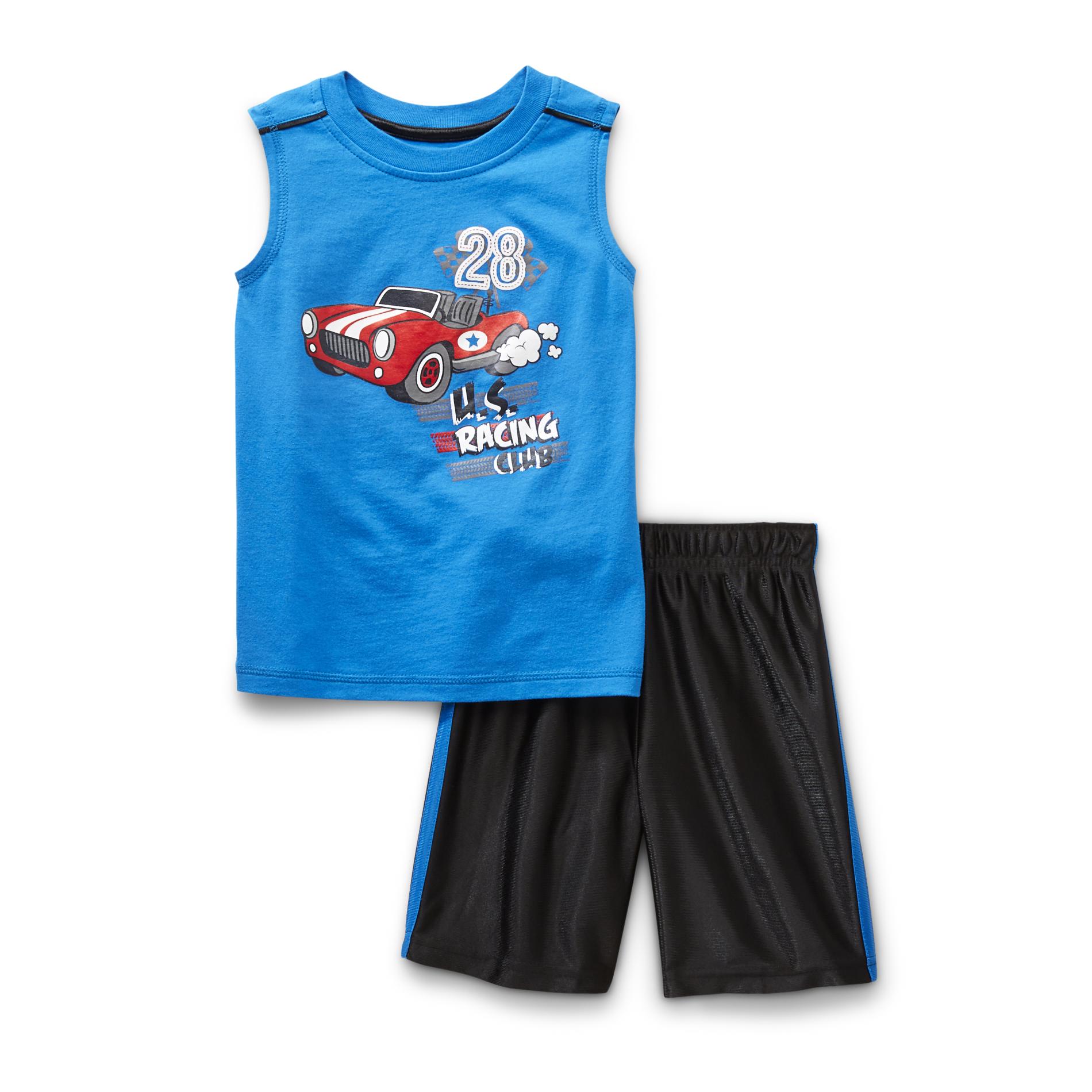 Toughskins Infant & Toddler Boy's Muscle T-Shirt & Athletic Shorts - Race Car